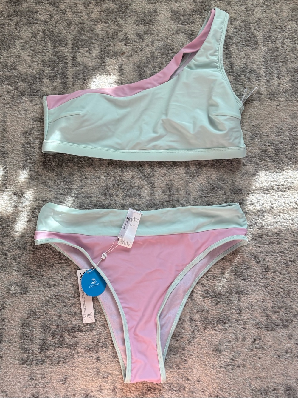 NWT Cupshe One-Shoulder Two-Piece Swim Set